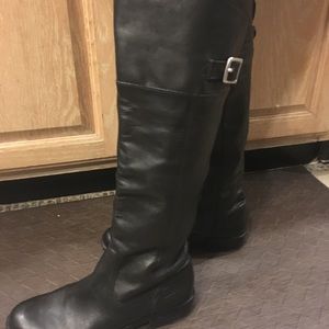 Leather coach boots
